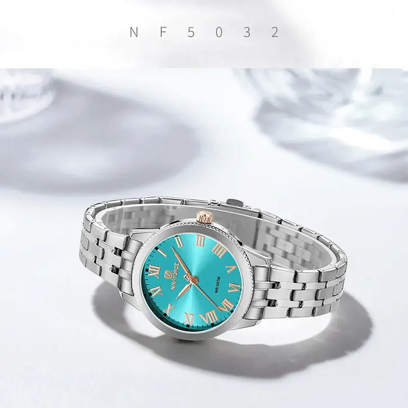 Naviforce NF5032 Classic Ice Blue Dial Ladies Watch